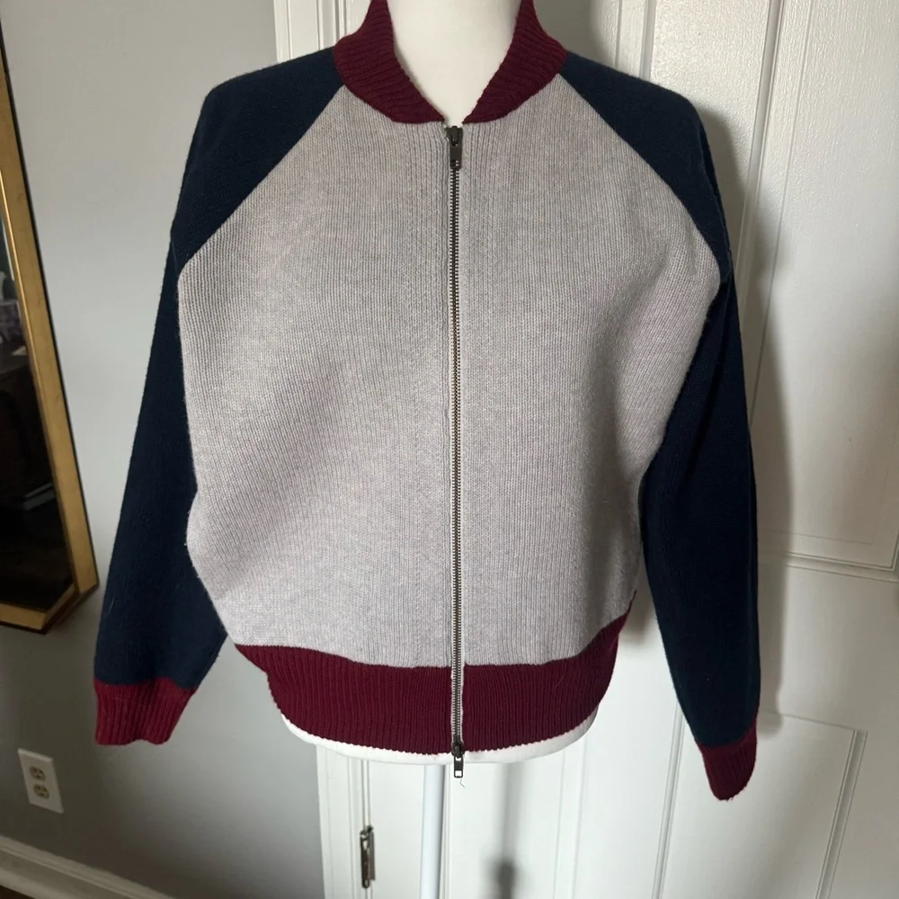 J CREW Wool Varsity Style Sweater Jacket - Picture 6 of 7